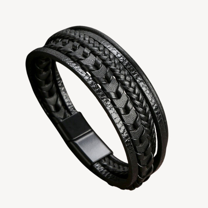 Almare | Pulsera Hombre Cuero Trenzado Múltiple