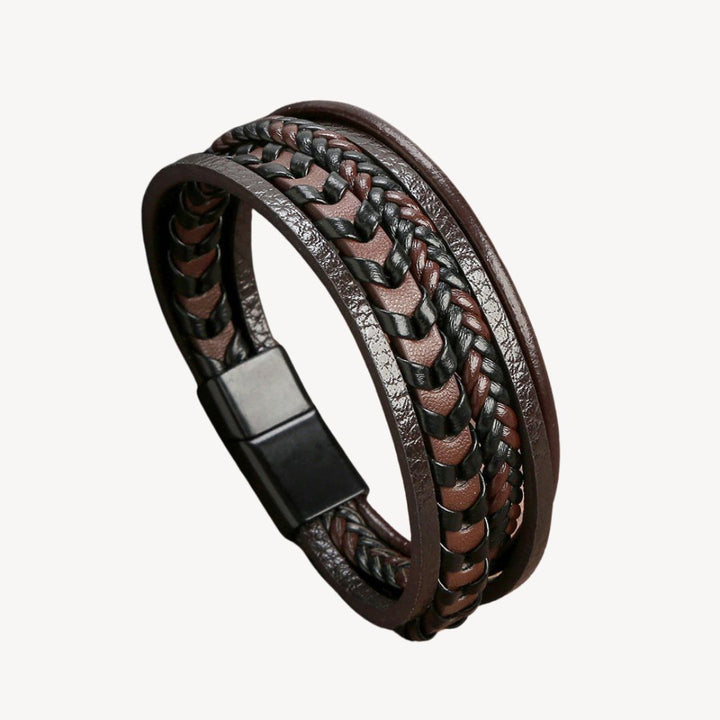 Almare | Pulsera Hombre Cuero Trenzado Múltiple