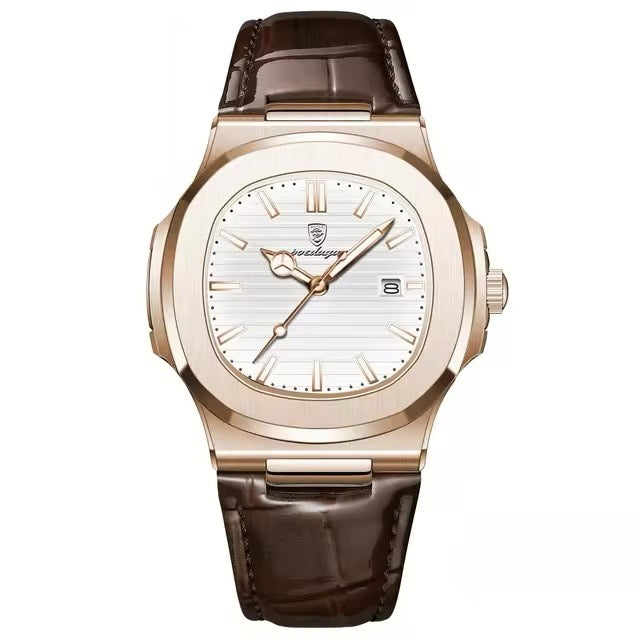 Almare | Reloj Hombre Analógico Rosado Marrón