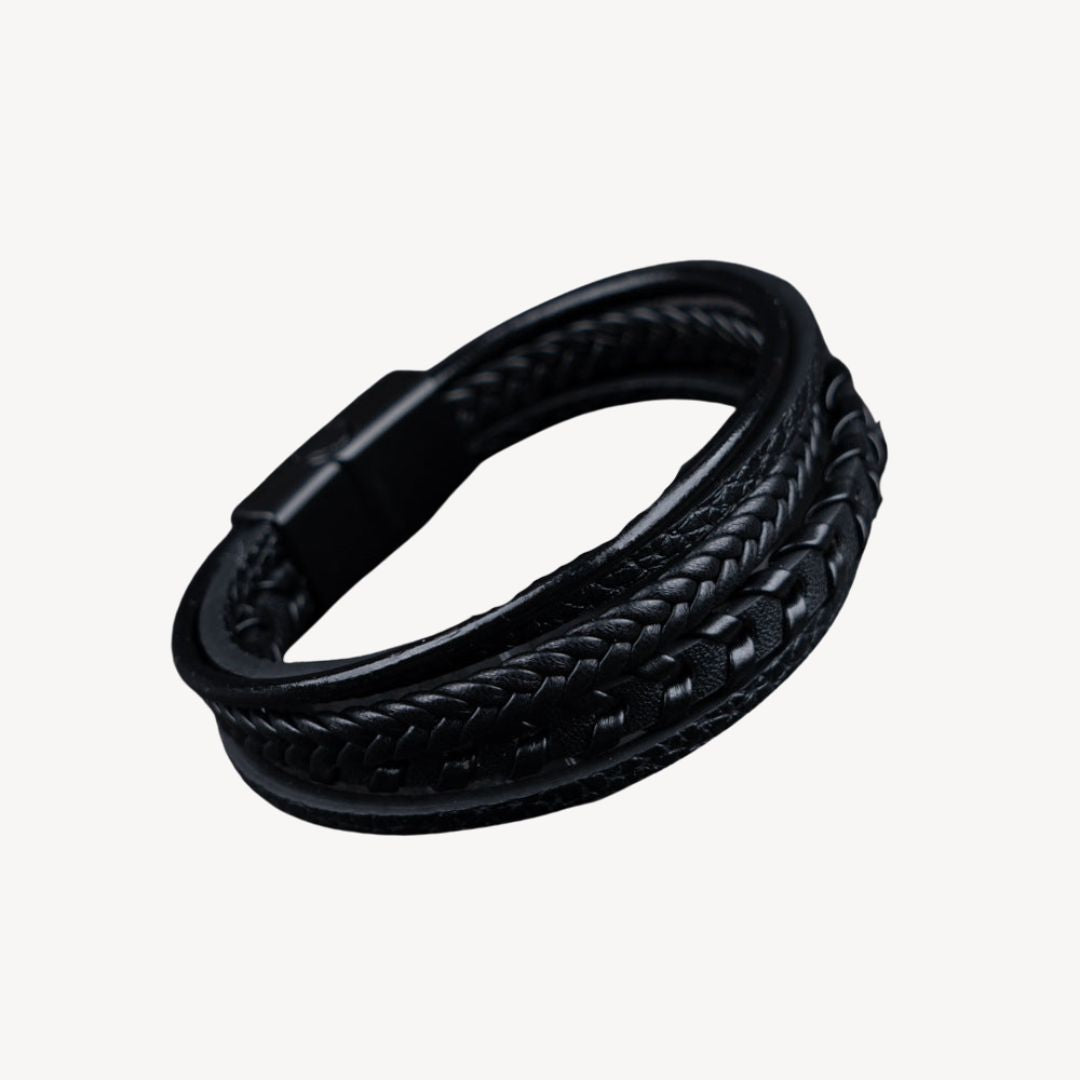 Almare | Pulsera Hombre Cuero Trenzado Múltiple