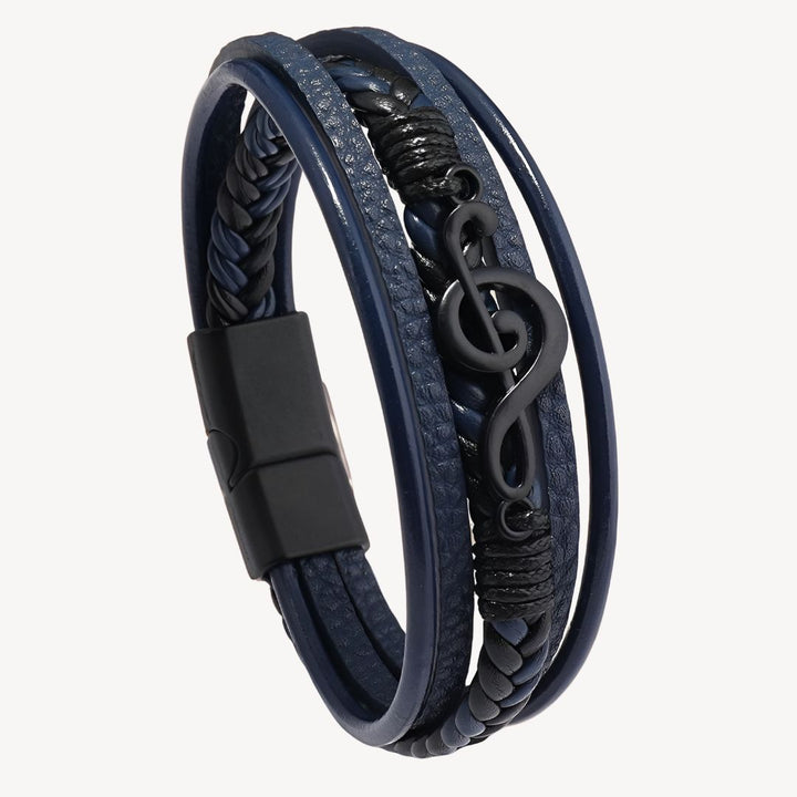 Almare | Pulsera Hombre Cuero Clave Sol Música