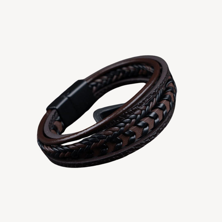 Almare | Pulsera Hombre Cuero Trenzado Múltiple